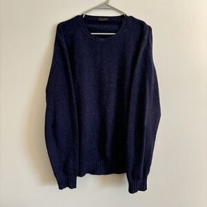 Pure Cashmere Sweater Crew Neck Blue Long Sleeve Italy - Mens Size XL